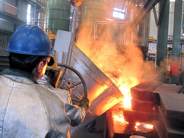 Melting metals at RP Metals foundry